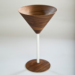 Wood Cocktail Glass (Dark Blue)