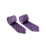 Magnetic Tie // Plum Paisley and Plaid Reversible
