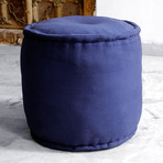 Indigo Round Pouf