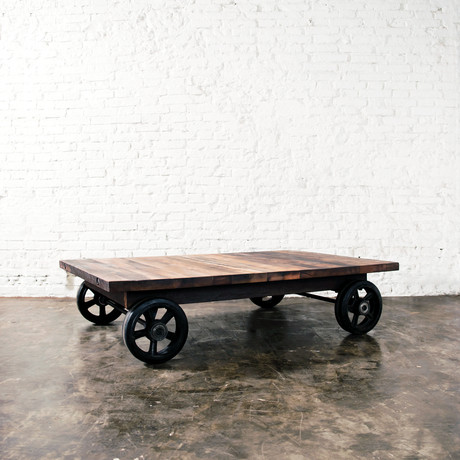 Handcar Coffee Table // Reclaimed Wood
