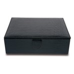 Small Watch & Jewelry Box (Black Croc Leather)