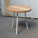 Little Round Table (Walnut Top + White Legs)