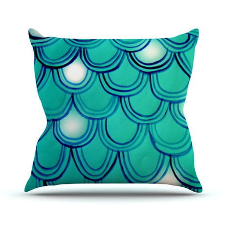 Theresa Giolzetti "Mermaid Tail" Throw Pillow (Medium: 18" x 18")