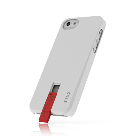 Hybrid USB Case for iPhone 5 // White & Red