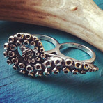 Silver Tentacle Double Knuckle Ring