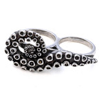 Silver Tentacle Double Knuckle Ring
