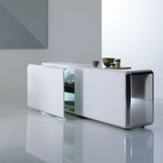 Superego Sideboard // White w/ Stainless Steel 