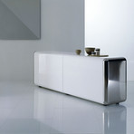 Superego Sideboard // White w/ Stainless Steel 