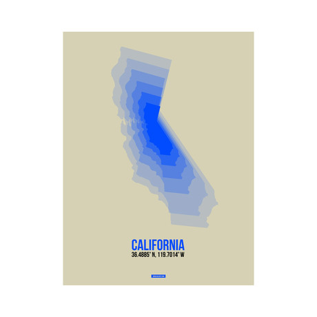California Radiant Map (Orange, Black)