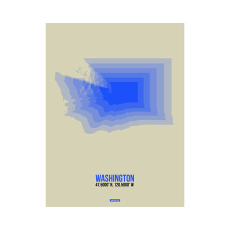Washington Radiant Map (Blue, Beige)