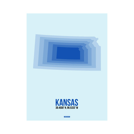 Kansas Radiant Map (Blue, Light Blue)