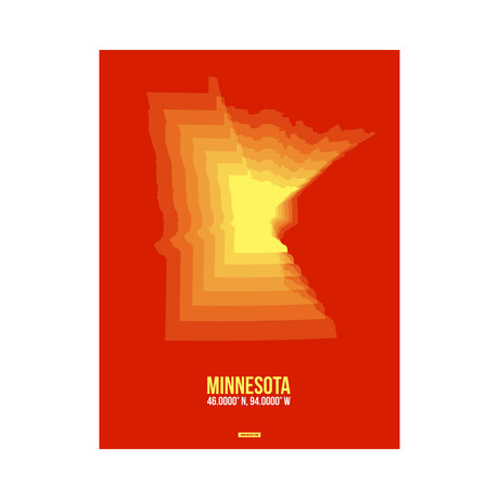 Minnesota Radiant Map (Yellow, Orange, Red)