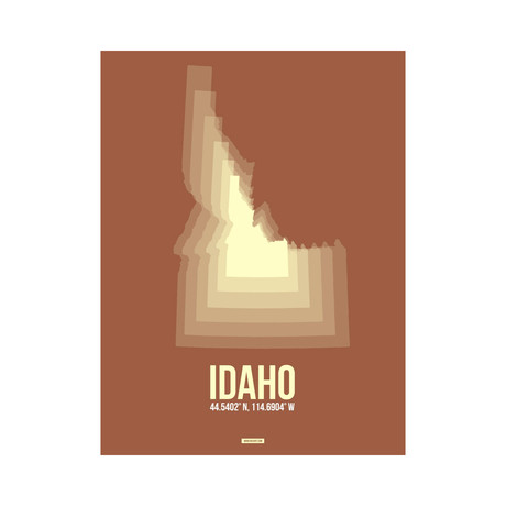 Idaho Radiant Map (Cream, Brown)