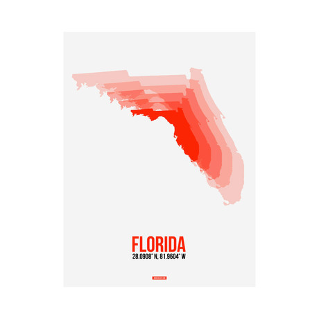 Florida Radiant Map (Red, White)