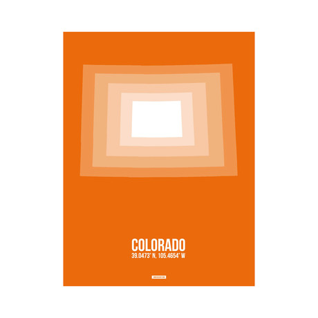 Colorado Radiant Map (White, Cream, Orange)