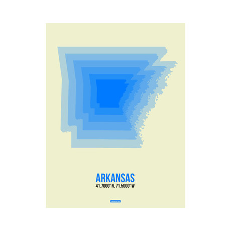 Arkansas Radiant Map (Blue, Cream)