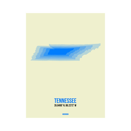 Tennessee Radiant Map (Blue, Cream)