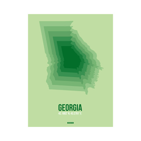 Georgia Radiant Map (Green, Light Green)