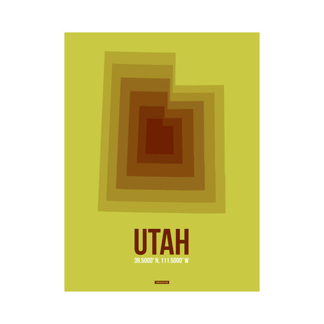 Utah Radiant Map (Brown, Yellow)