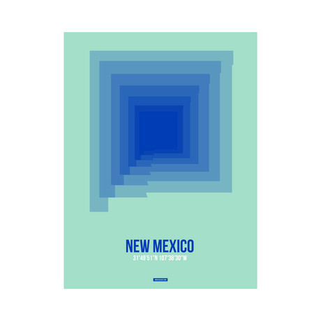 New Mexico Radiant Map (Blue, Light Green)