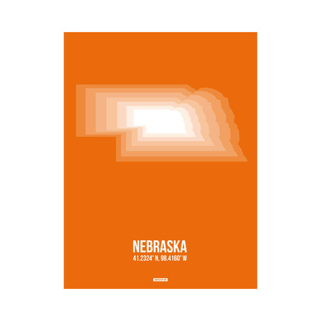 Nebraska Radiant Map (White, Orange)
