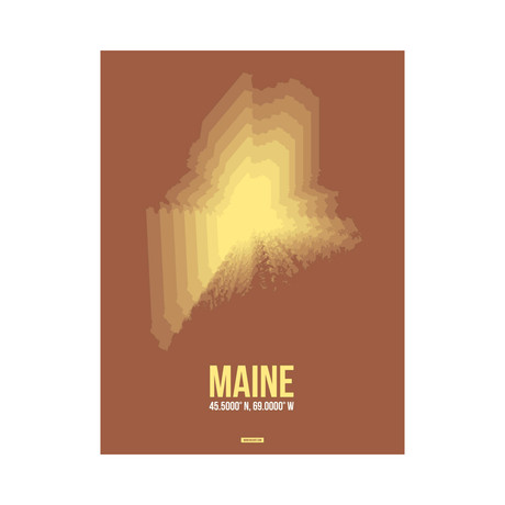 Maine Radiant Map (Yellow, Brown)