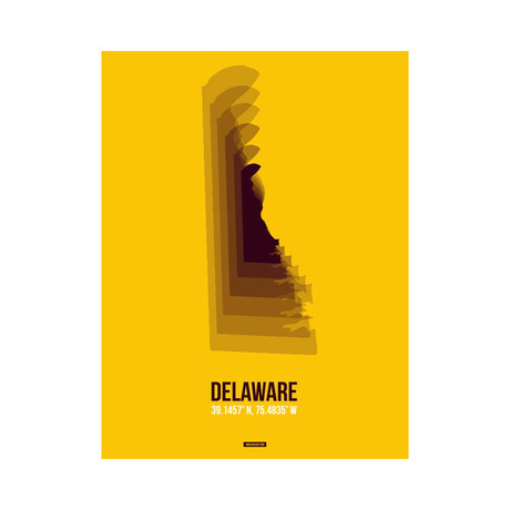 Delaware Radiant Map (Brown, Yellow Mustard)