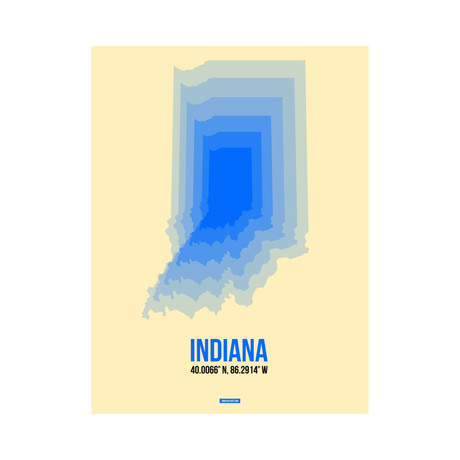 Indiana Radiant Map (Blue, Cream)