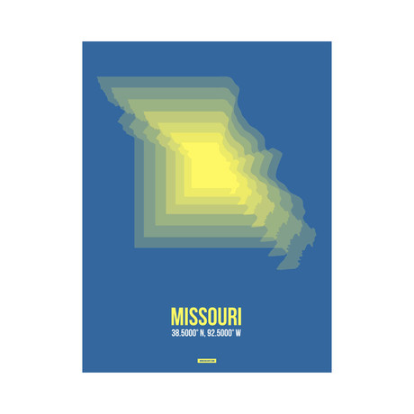 Missouri Radiant Map (Yellow, Blue)