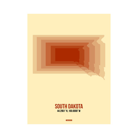 South Dakota Radiant Map (Orange, Cream)