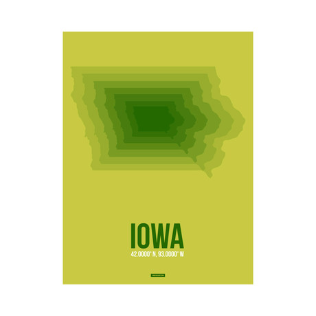 Iowa Radiant Map (Green, Yellow-Green)