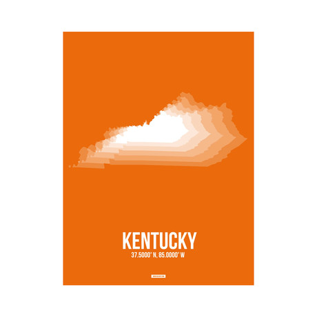 Kentucky Radiant Map (Cream, Orange)
