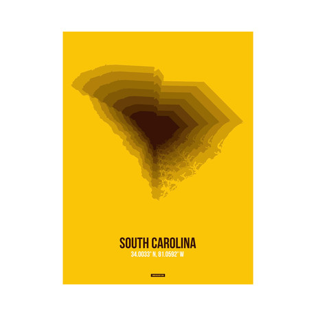 South Carolina Radiant Map (Brown, Orange)