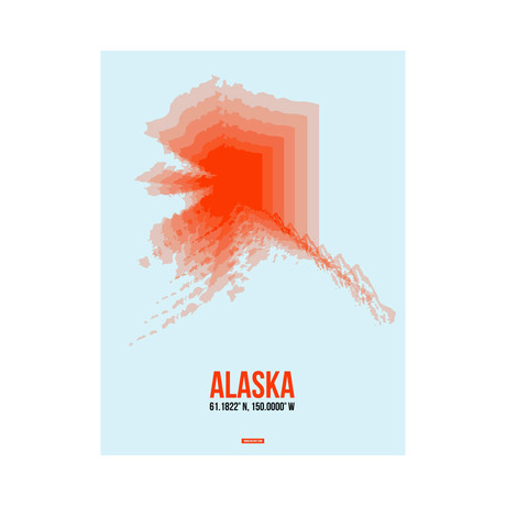 Alaska Radiant Map (Red, Orange, Light Blue)