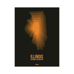 Illinois Radiant Map (Blue, Cream)