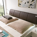 Skyline Bed w/ Two Nightstands // Brown Leatherette (King Size)