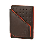 Loungemaster // Magnetic Card Carrier (Brown, Red Edging)