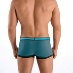 2-Pack Cotton Stretch Yarn-dyed Brazilian Trunk // Turquoise, Black (M)