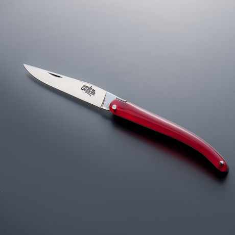 Fluorescent Acrylic Wilmotte Folding Knife (Red)