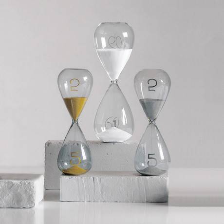 "SI-Time" Glass Hourglass (60 Minutes // White Sand)