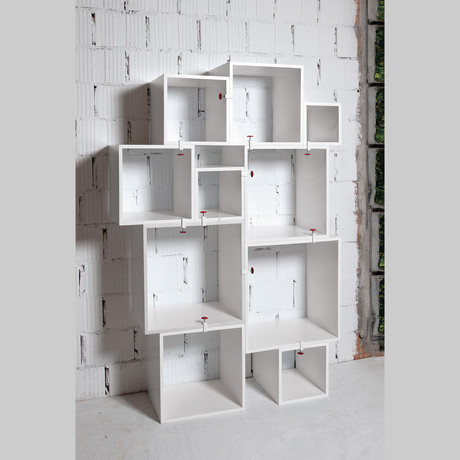 "Assemblage" White Laquered Modules in MDF // Set of 10
