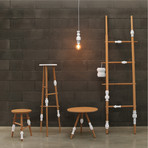 "Turn" Beechwood + Porcelain Towel Rack