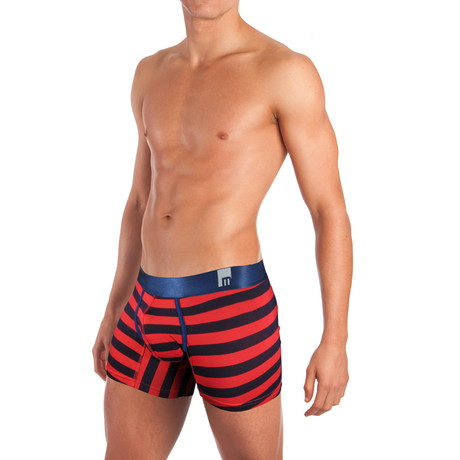 M-Series //  Red & Navy Stripe Boxer (Small)