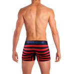 M-Series //  Red & Navy Stripe Boxer (Small)