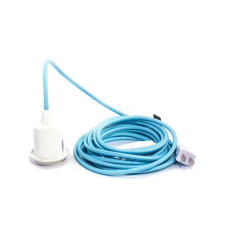 PLOG-IT Wall Plug // White Cap + Light Blue Cord