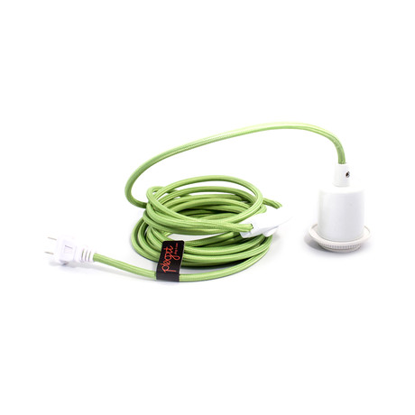 PLOG-IT Wall Plug // White Cap + Light Green Cord