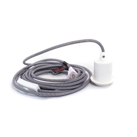 PLOG-IT Wall Plug // White Cap + Black-White Cord
