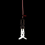 PLOG-IT  Wall plug // Black Cap + Red-White Cord