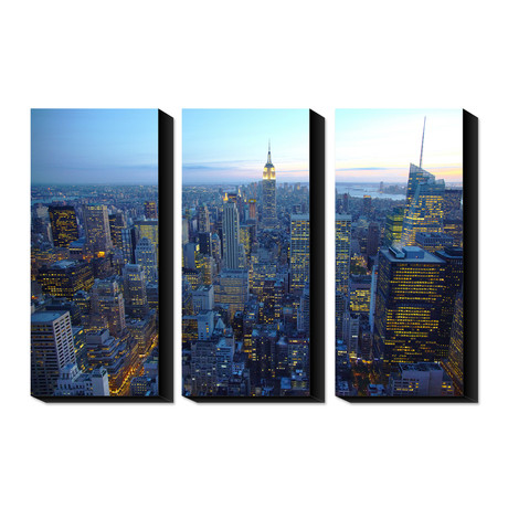 NYC Skyline at dusk // Triptych