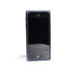 Truffol Signature Classic // Leather Backing for iPhone 5/5S (Silver, Navy)